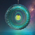 FONMY Solar Wind Spinner Mandala Starry Sky 3D Stainless Steel Hanging Wind Spinners Gift Christmas Decoration Indoor/Outdoor Garden Décor Kinetic Yard Art 12 Inches Multi Peacock Blue Wind Sculpture by FONMY