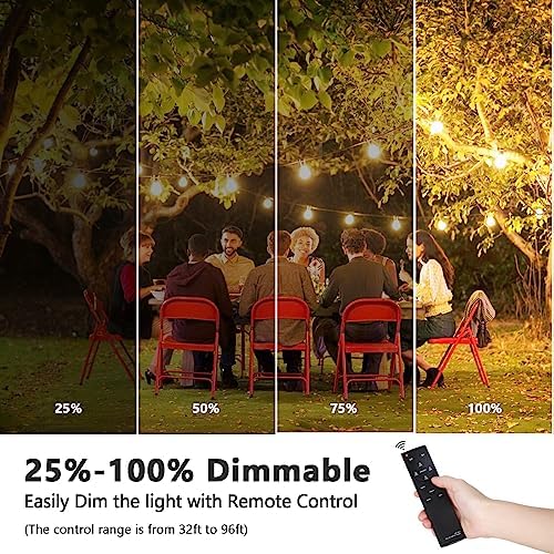 BesLowe 48FT S14 Solar String Lights Outdoor with Remote Controller - Image 3