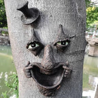 Garden Statues Tree Faces Decor Funny Outdoor Whimsical Statues Garden Hugger Ghost Face Sculpture for Yard Art Decoration Yard Ornaments Decor - Image 4