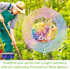 Personalized Snail Colorful Garden Wind Spinner, Custom Name 3D Kinetic Yard Ornament for Outdoor Lawn Decor Gifts - Image 7