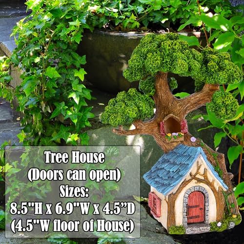 Mood Lab Fairy Garden Figurines - Tree House (8.5" H) - Miniature Decorative House - Outdoor & Indoor Garden Decor - Image 3