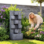 44H Multi-Tier Modern Outdoor/Indoor Water Fountain Cascading Garden Decor - Image 5