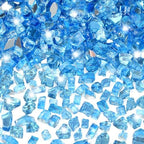 GasSaf 1/4 Inch Pacific Blue Fire Glass Reflective Tempered Fireglass, 20 lb by GasSaf