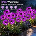 Solar Sunflower Lights Outdoor Garden Decor, 4 Pack Solar Purple Flowers Lights with 24 Sunflowers, Waterproof Fall Decor Stake Decorative Light Auto ON/Off for Garden Yard Patio, Gift for Women - Image 4