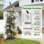 2 Pack Trellis for Climbing Planting Outdoor, 6ft Plant Trellis-Rustproof Metal Pipe with Heavy Duty Plastic Coated, Potted Plant Support for Clematis Vine Jasmine Support - Image 7