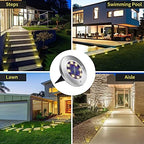 Aogist Solar Ground Lights - 12 Pack, 8 LED, Waterproof Outdoor Disk Lights for Pathway, Yard, Walkway, Patio, Lawn Path (Warm White) - Image 5