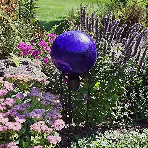 Achla Designs 12-Inch Crackle Gazing Globe Ball, Blue - Image 4