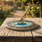 Brass Sundial Garden Decor, Antique Style Sun Clock Ornament 10 Inch by Unknown