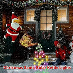 Christmas Solar Kettle Lights Garden Lawn Decorative Lights, Waterproof Hanging Christmas Santa Solar Kettle Light, Watering Can with Cascading Lamp, Stake for Garden Decor (B Rainbow, 1 Pc) - Image 5