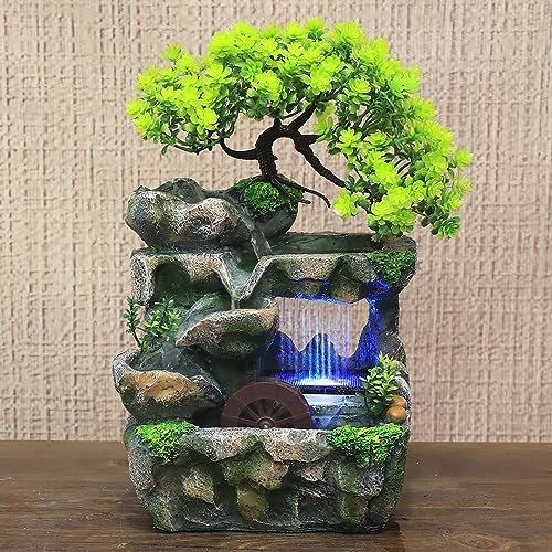 Mini Tabletop Fountains Indoor Relaxation Desktop Fountain Waterfall, Small Water Fountain Indoor Indoor Waterfall Feature, Desktop Waterfall for Home Office Bedroom Desk - Image 3