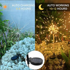 Solar Garden Firework Lights Outdoor Waterproof, 6 Pack Solar Lighting with 8 Lighting Modes, 120 LED Sparklers String Lights for Outside Decor Yard Pathway Decorations(Warm) - Image 3