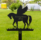 DINOMAN Personalized Horse Memorial Stake Horse With Wings 12x12 inch Grave Marker Horse Loss Gift Sympathy Gift for Horse Lover (Horse With Wings) - Image 2