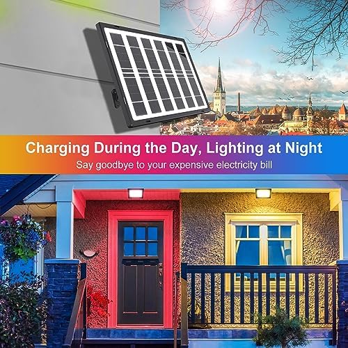 CLY Color Changing Solar Lights with Remote RGB Outdoor Solar Flood Light - Image 2