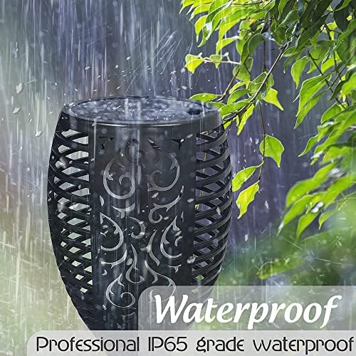 Outdoor Solar Torch Lights with Flickering Flame, Fire Effect Garden Light, Solar Powered Torch Light for Patio (Set of 2) - Image 4