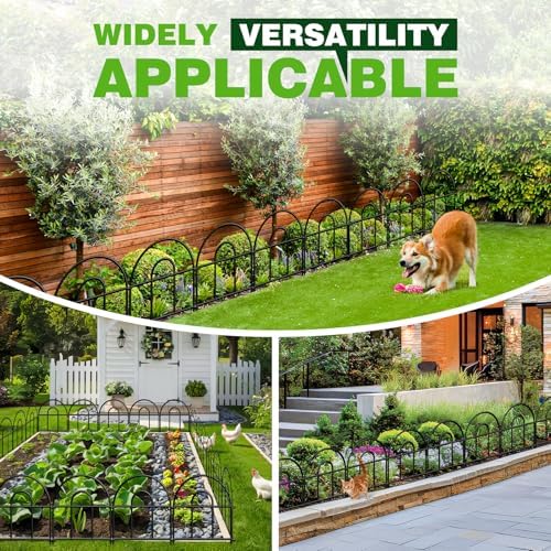 Decorative Garden Fence 43.33ft x 17in - 40 Pack Rustproof Metal No Dig Fence Animal Barrier, Arched Bed Edging Classic Style Wire Border Panel Fencing for Yard Patio Outdoor Decor, Black - Image 7