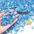 GasSaf 1/4 Inch Pacific Blue Fire Glass Reflective Tempered Fireglass, 20 lb - Image 2