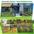 No Dig Garden Fence 40" H x 22.5'L with Gate Decorative Yard Dog Panels - Image 4