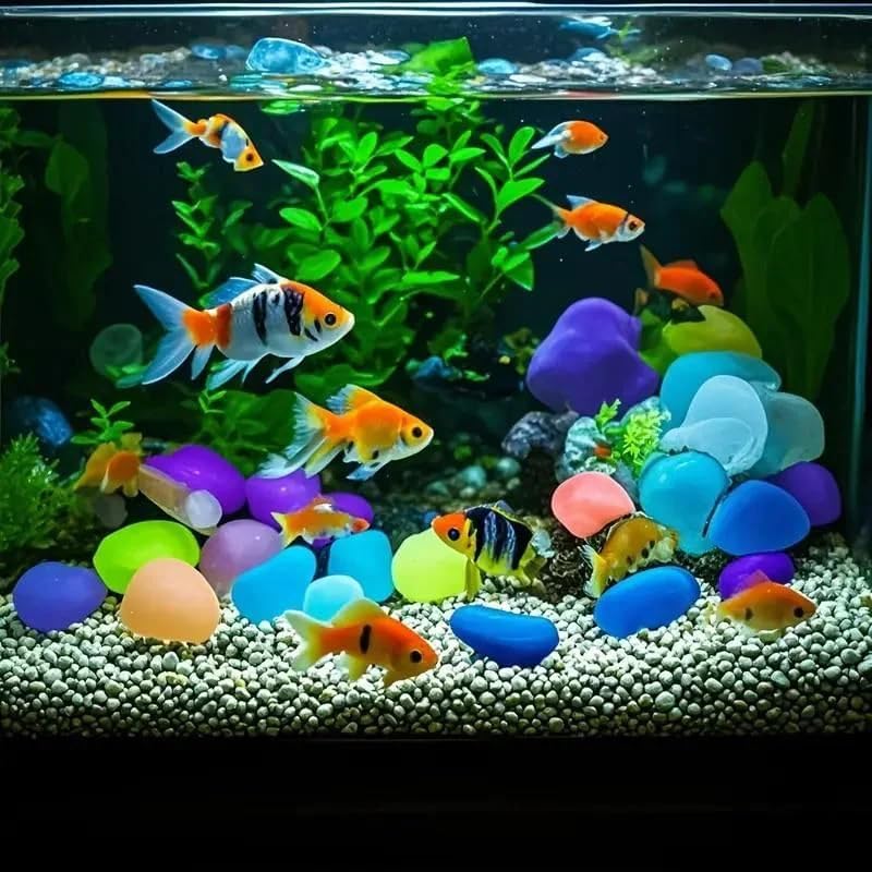 Luminous Stones for Garden & Home Decoration - 1000pcs Garden Pebbles, Small Luminous Pebbles Aquariums Rocks, for Landscaping for Fish Tank Lawn Yard Garden Walkway Plant Pots (2000 PCS) - Image 2