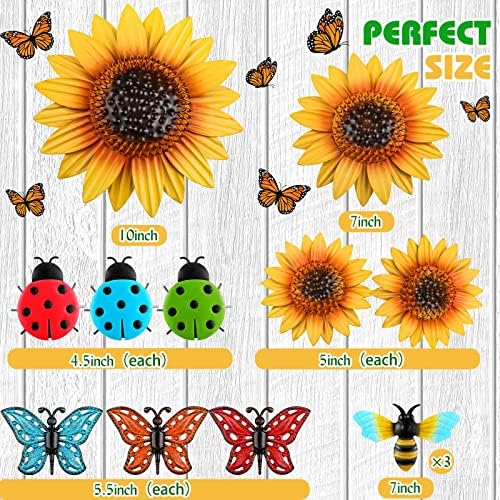 Sweetude 12 Pcs Metal Sunflower Wall Decor, Novelty Style - Image 3