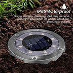 4Pack Solar Garden Lights,AMZSTAR 8 LED Solar Ground Lights Disk Lights Outdoor Solar Landscape Lights,Waterproof Solar Lights Decoration Light for Yard Deck Lawn Patio Pathway Walkway (Warm White) - Image 2
