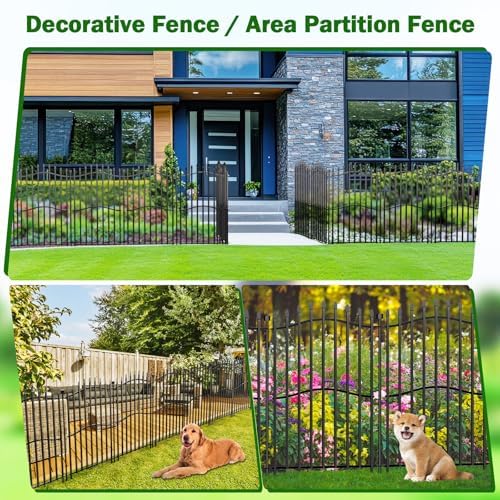 No Dig Garden Fence 40" H x 22.5'L Decorative Yard Dog Outdoor Panels - Image 4