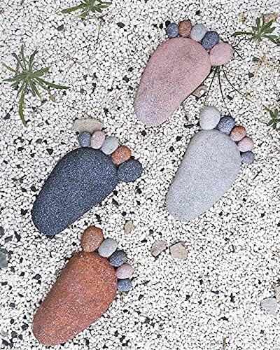 1 Pair Human Footprint Stepping Stone Set, Garden Feet Stepping Mat Lawn Panel Decorative Stepping Resin Stone, 11.4"x7.1" (Color : Dark Gray) - Image 4
