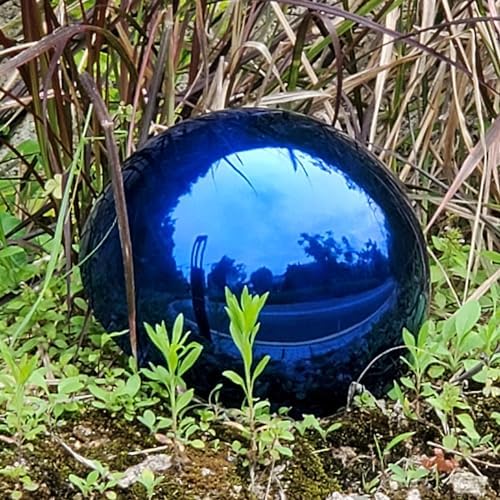 6Pcs Hemisphere Gazing Ball, Stainless Steel Mirror Polished Hollow Half Balls, Seamless Gazing Hemisphere Hollow Floating Reflective Hemisphere for Home Pond Outdoor Wall Decor (Blue) - Image 5