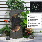 Water Fountain Outdoor Garden 35.4" H Modern Outdoor Fountains and Waterfalls with Lights Flooring Standing Indoor Water Fountains for Garden, Patio, Deck, Backyard, Porch and Home Art Decor - Image 5
