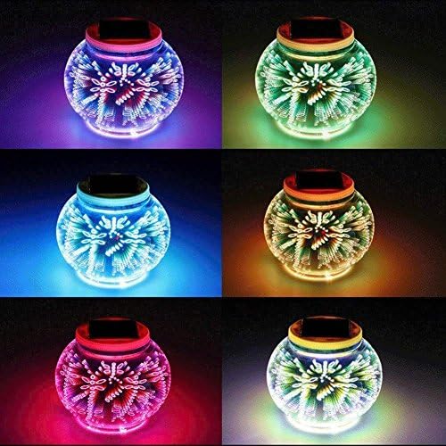 Solar Ball LED Garden Lights,DINOWIN Waterproof Color Changing Mosaic Glass Jar Rechargeable Solar Outdoor Night Lights Table Lamps for Christmas Home Party Decorations,Ideal Gifts (Dragonfly Lights) - Image 6