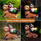 Pohabery Garden Gnomes Decor Outdoor Statues Gnome on Highland Cow Hold Solar Cup Light Outdoor Decorations for Patio,Yard and Gift for Mom（L - Image 5