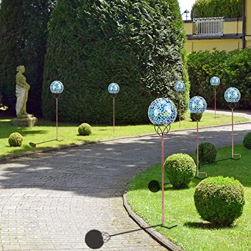 Solar Garden Decorative Light, Mosaic Gazing Globe Stake for Yard Decor - Image 6