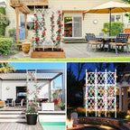 63 Inch Garden Trellis Support Fence Metal Lattice Climbing Frame White - Image 4