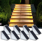 AUDLES 8PK Solar Step Lights, Outdoor Decor Stair Lights Deck Light Waterproof IP67 Solar Lights for Deck, Yard, Patio, Garden, Walkways, Front Door, Pathway, Driveway, Porch - Image 2