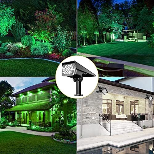 Halloween Solar Spot Lights Outdoor, Green Solar Spotlights with IP65 Waterproof 20 LEDs Landscape Lighting for Garden Path Yard Christmas St. Patrick's Day Decor 4 Pack - Image 3