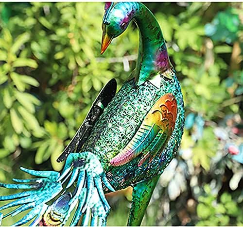 Ujicde 22.8Inch Peacock Statue Garden Ornaments Outdoor, Large Standing Metal Peacock Garden Sculpture, Garden Bird Art Decor for Yard Porch Patio (Color : A) - Image 7