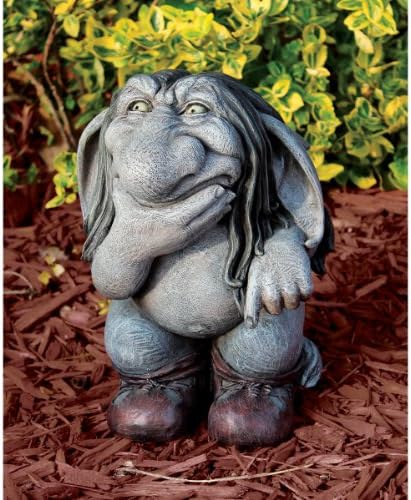 Garden Gnome Statue -Pondering Sylvester the Cynical Gnome Troll - Lawn Gnome - Image 5