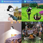 T-SUNUS Solar Landscape Spotlights 4-Pack White 6000K Outdoor Garden Flag - Image 3