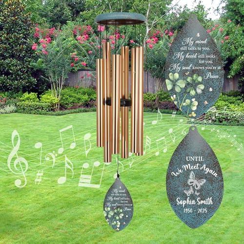 ASTARIN 35" Butterfly Personalized Wind Chimes for Loss of Loved One, Sympathy Gifts for Loss Mom Dad, Windchimes in Memory of a Loved One, Custom Name Outdoor Wind Chime(Produced in Texas) - Image 2