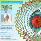 3D Kinetic Wind Spinner 12 Inch Mandala Hanging Metal Wind Spinner for Yard Patio Garden Outdoor Decor(Mandala Hibiscus) - Image 3