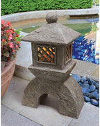 Design Toscano AL958699 Japanese Pagoda Illuminated Lantern Statue: Set of Two,greystone - Image 3