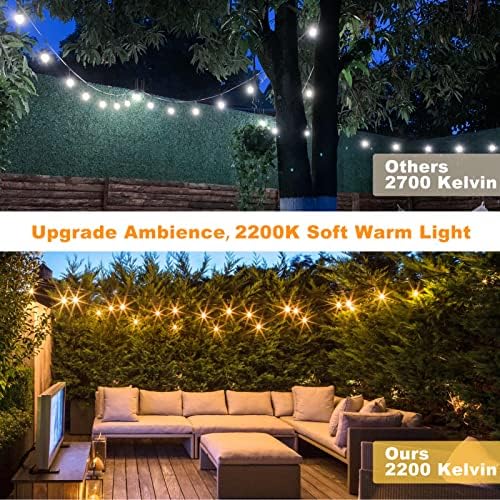 Achin Outdoor String Lights 150 Feet LED Waterproof Patio Lights with 50 Shatterproof Dimmable Warm Edison Bulbs String Lights for Outdoor Gazebo Bistro Wedding Birthday Party Lights, Connectable - Image 4