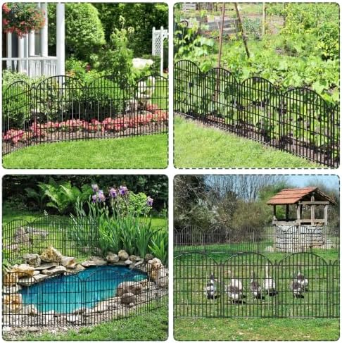 20 Panels No Dig Decorative Garden Fence, 33in(H) x 44ft(L) Animal Barrier, Rustproof Metal Temporary Dog Fence for Outdoor Yard, Patio, Flower Bed - Image 7
