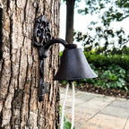 Hangable Dinner Bell Outdoor Cast Iron Vintage Wall Mounted Meal & Call Bel - Image 3