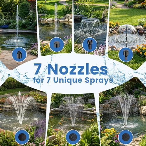NFESOLAR 30W Solar Fountain Pump, 280GPH Solar Pond Pump with Foldable Solar Panel, Adjustable Flow Solar Water Pump with 6.6FT PVC Tubing for Outdoor Pond, Garden, Waterfall, Hydroponic, Pool - Image 4