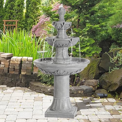 3-Tiers 48.4" H Italian Outdoor Water Fountains Feature Garden Decor - Image 7