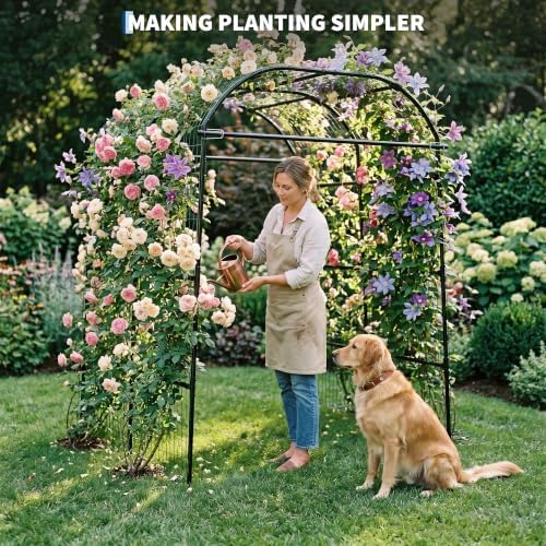 Garvee Metal Garden Arch Trellis, 7.2Ft Black for Raised Beds - Image 5