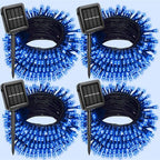 4 Pack Solar Christmas Lights Outdoor Waterproof, 132FT 400LED Solar String Lights Green Wire Fairy Lights, Solar Twinkle Lights with 8 Lighting Modes for Xmas Garden Decorations (Blue) by Unknown
