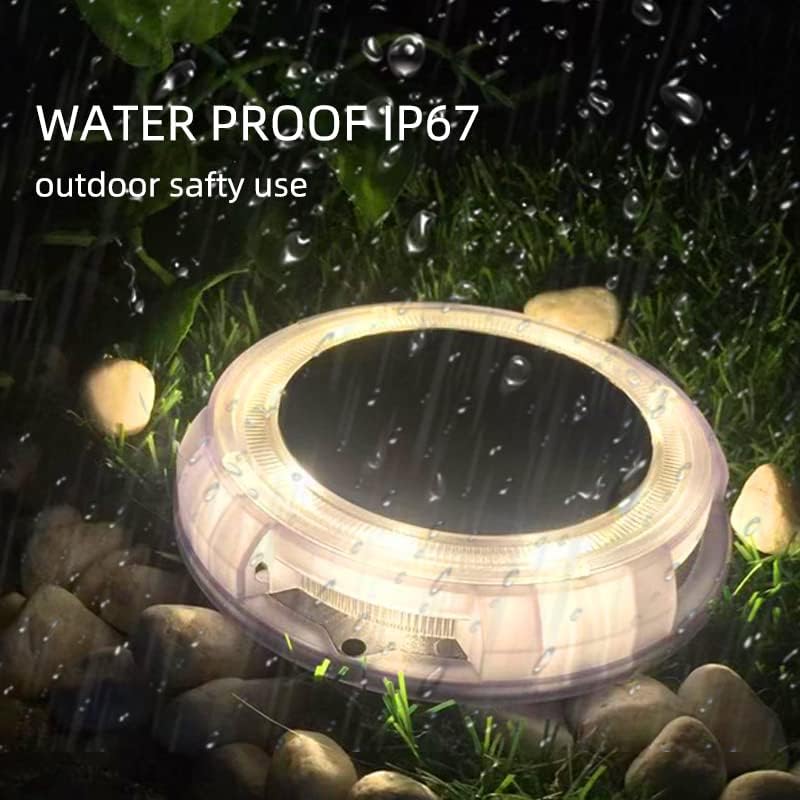 Solar Ground Lights Waterproof Solar Disk LED Yard Lights Outdoor Garden Landscape Lighting for Yard Deck Lawn Patio Pathway Walkway (4PACK) (Four Single Color(R,G,W,WW), 4) - Image 2