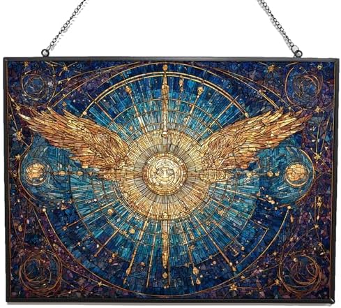 Personalized Rectangle Mosaic Divine Halo Stained Glass Suncatcher Stained Glass Window Hangings Birthday Gift for Mom Grandma Teacher Women Friend Memorial Hook by HYPESTYLE