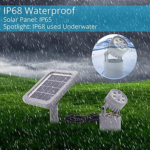 Solar Pond Lights,Colamarine KOI Pool Fountain Lights IP68 Waterproof Warm White Underwater Submersible Amphibious Solar Spotlight 6LEDs Outdoor Landscape Lamp Auto ON/Off for Garden Pond - Image 4